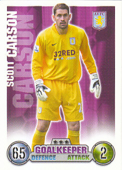 Scott Carson Aston Villa 2007/08 Topps Match Attax #17